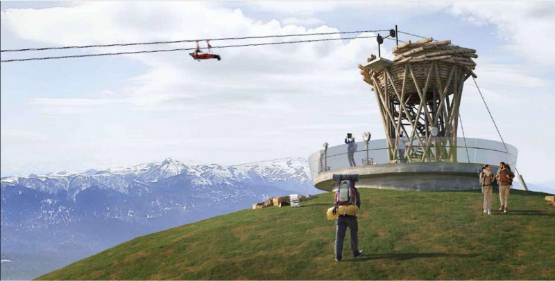 „არწივის ბუდე“ - ევროპაში ყველაზე გრძელი ორზოლიანი ზიპლაინი ჩირუხის მთაზე მოეწყობა