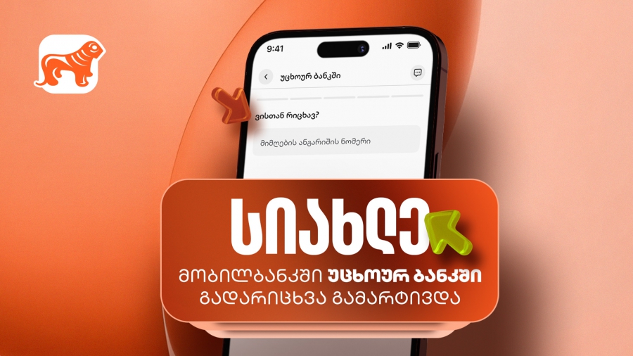 საქართველოს ბანკის მობილბანკიდან უცხოურ ბანკში გადარიცხვების ფუნქციონალი სრულად განახლდა